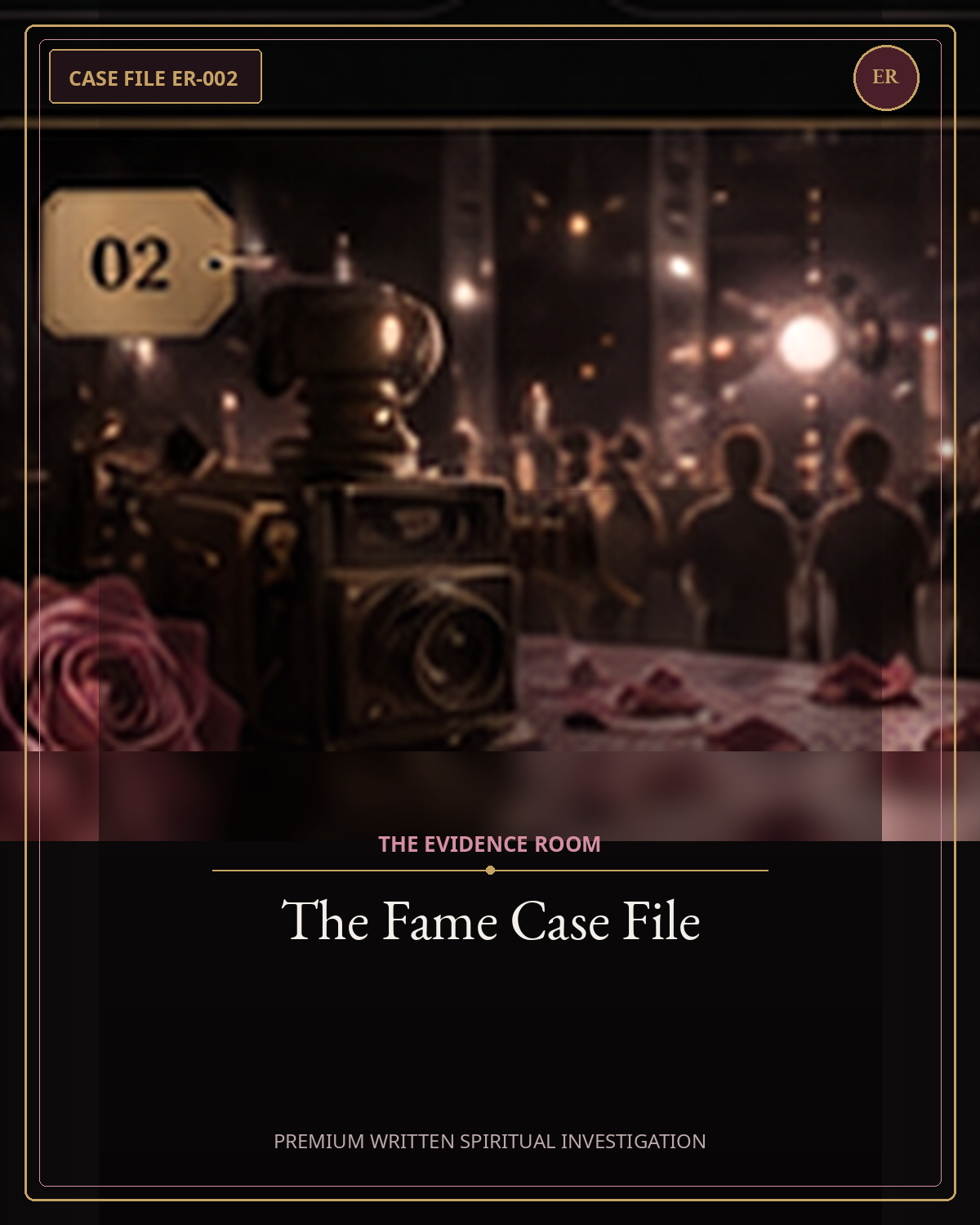 The Fame Case File — Evidence Room premium written spiritual investigation