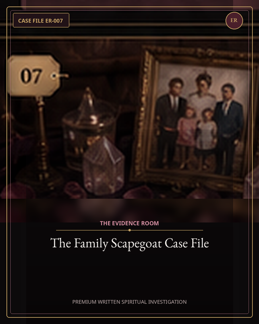 The Family Scapegoat Case File — Evidence Room premium written spiritual investigation