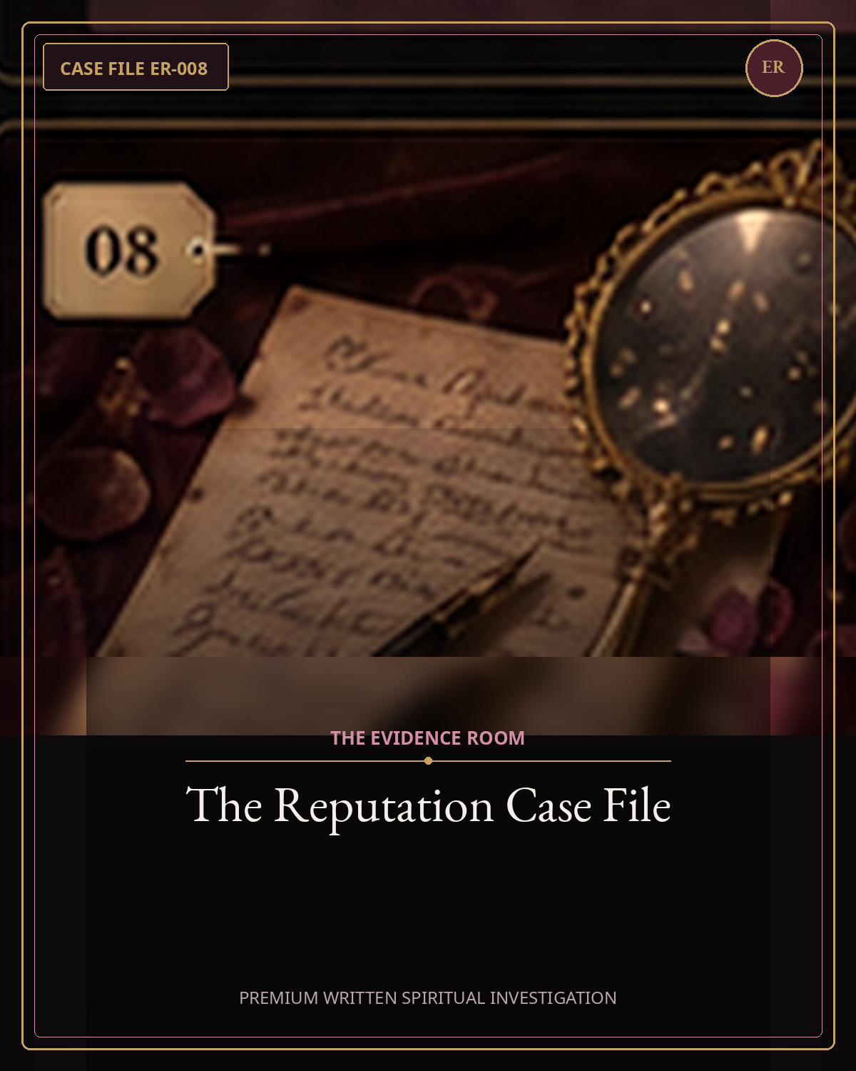 The Reputation Case File — Evidence Room premium written spiritual investigation