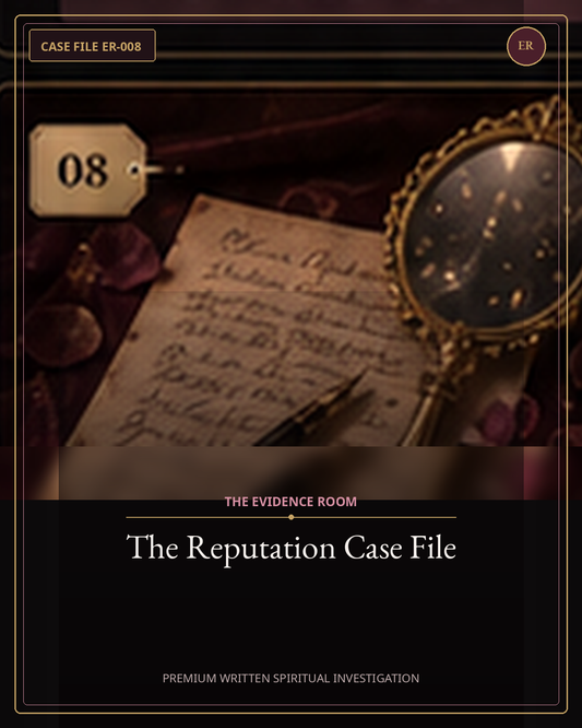 The Reputation Case File — Evidence Room premium written spiritual investigation