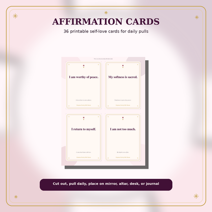 Self-Love Reset Suite affirmation cards preview image